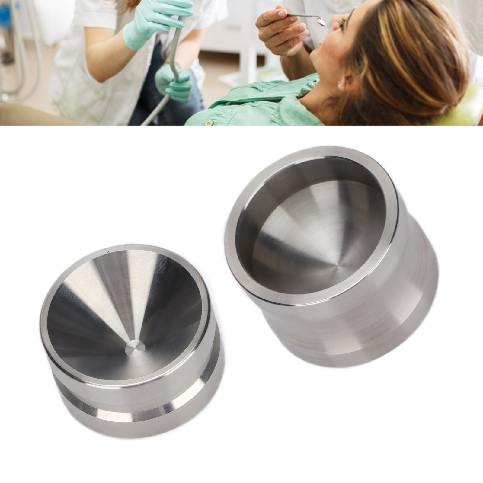 Dental Bone Meal Cup Stainless Steel Matte Uncoated Sturdy Anti Oxidation