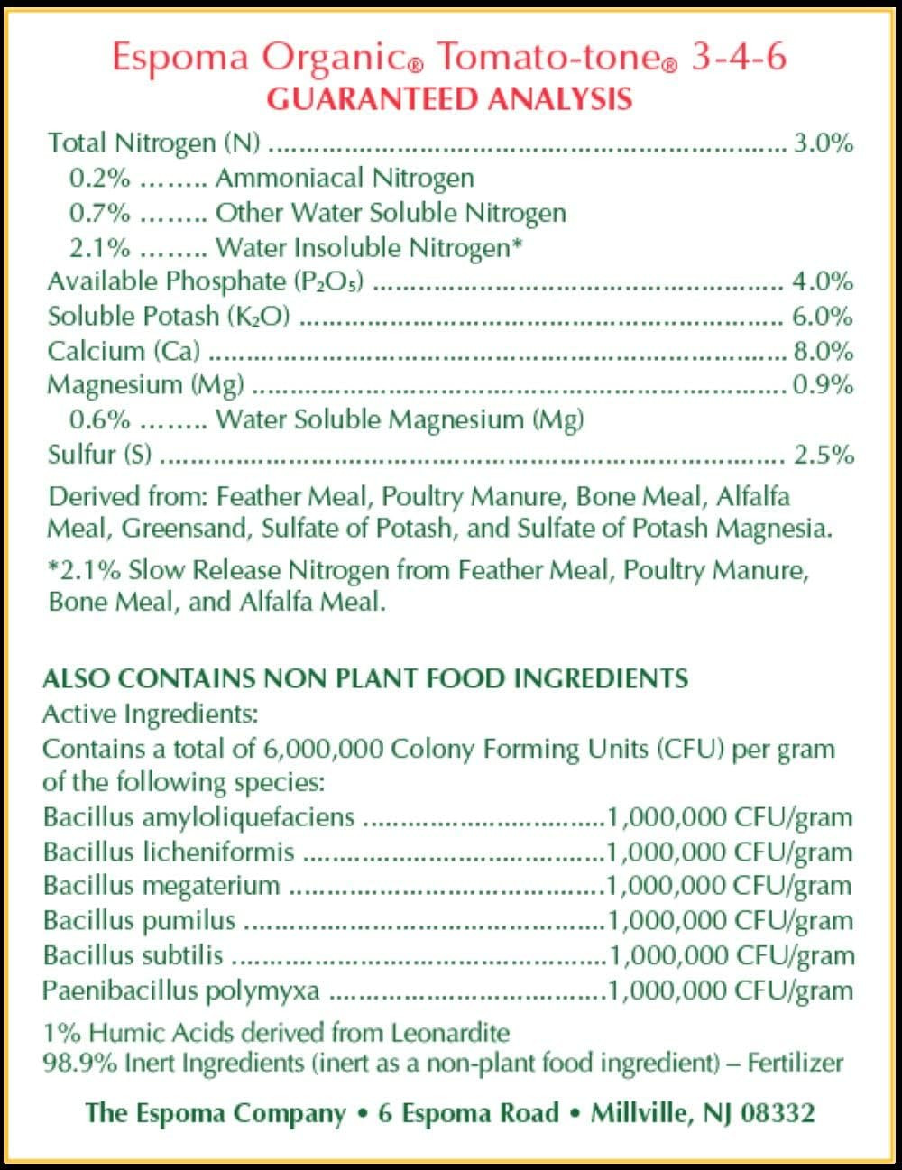 Organic Tomato-Tone 3-4-6 with 8% Calcium. Organic Fertilizer for All Types of T