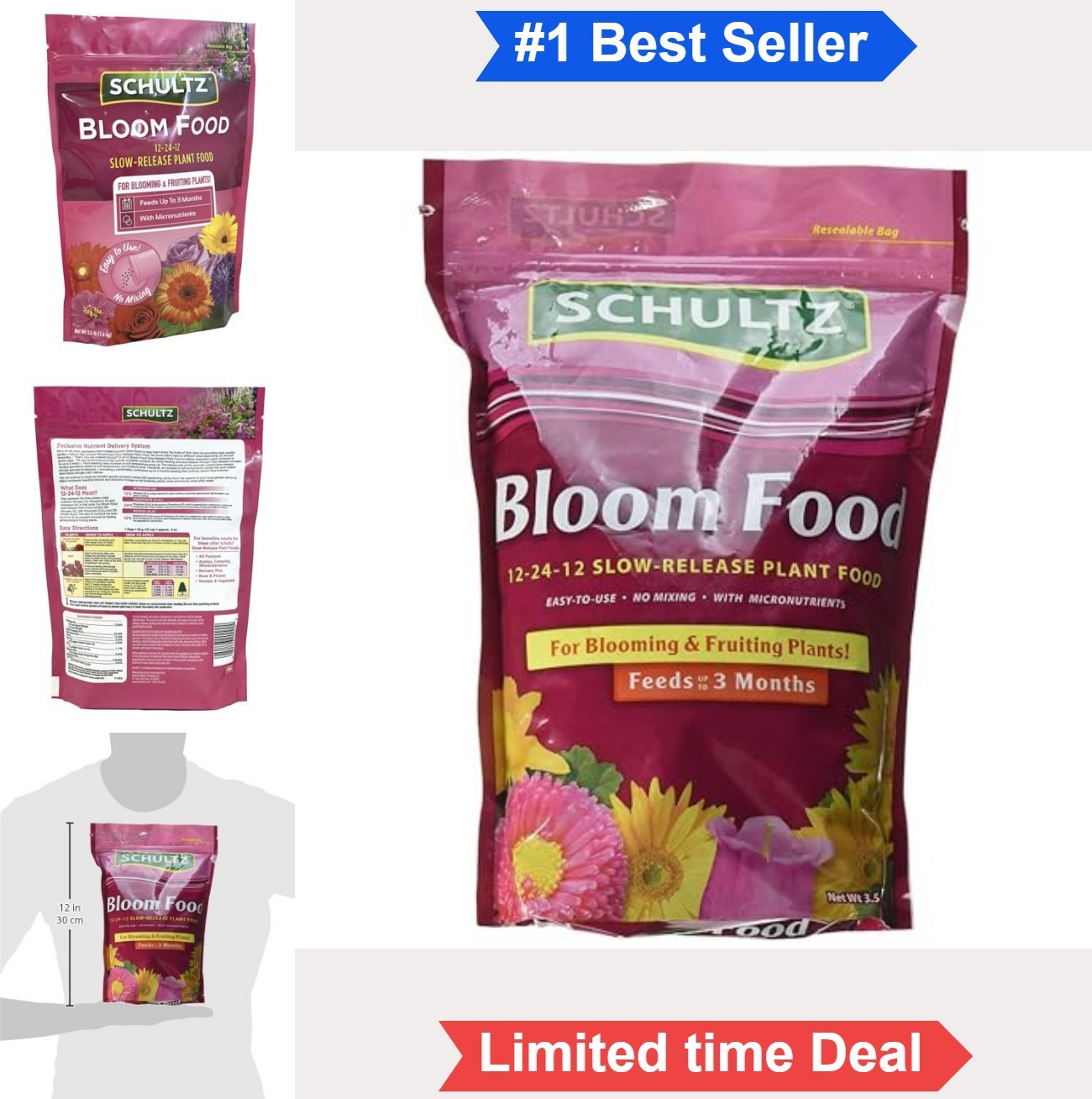 Slow Release Bloom Fertilizer 3.5 Lbs 56 Ounce Granules For Flowers Roses