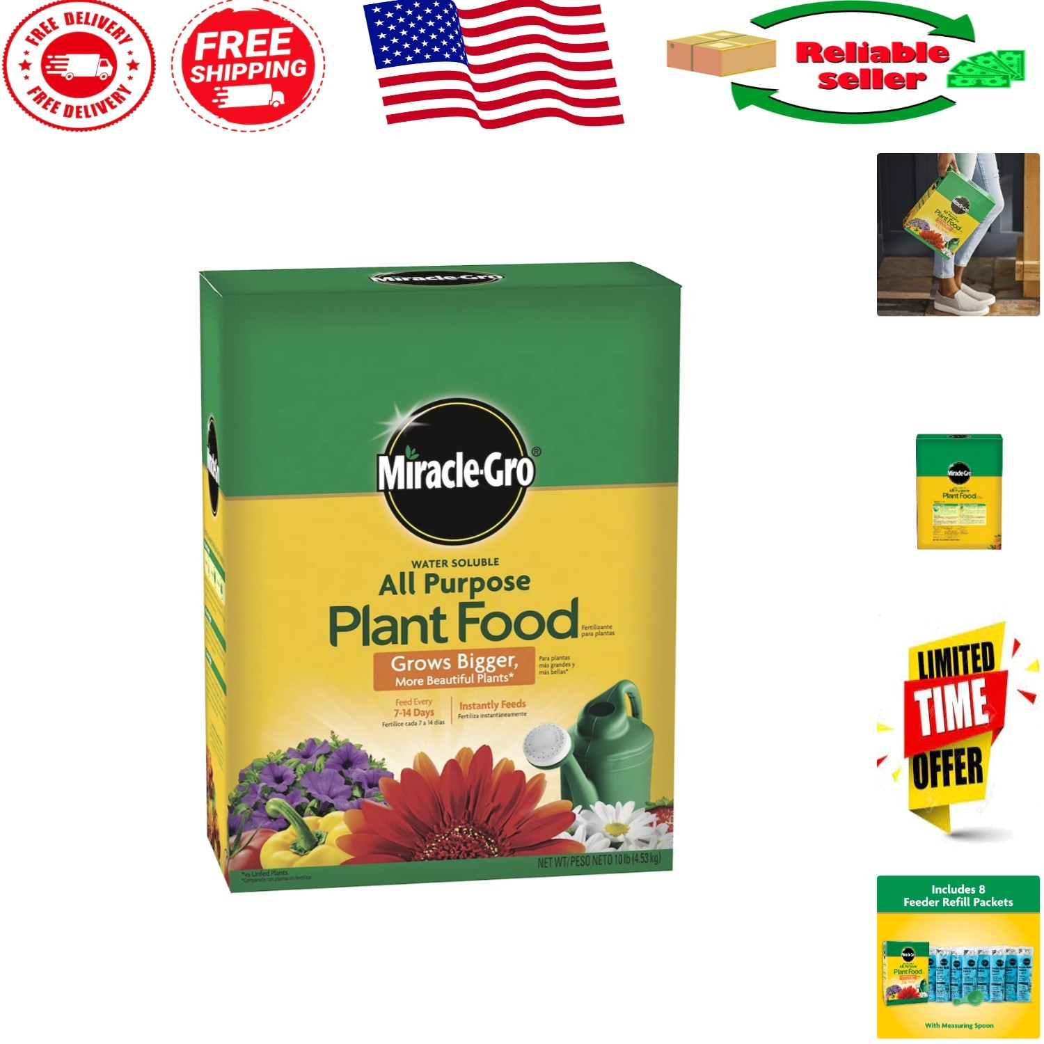 Miracle-Gro Water Soluble All Purpose Plant Food, 10 lb – Ideal for All Plants