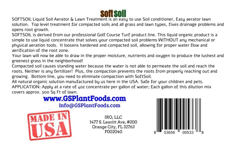 1 Gallon/Soft Soil Liquid Soil Aerator & Lawn Treatment to Fix Compacted Soils