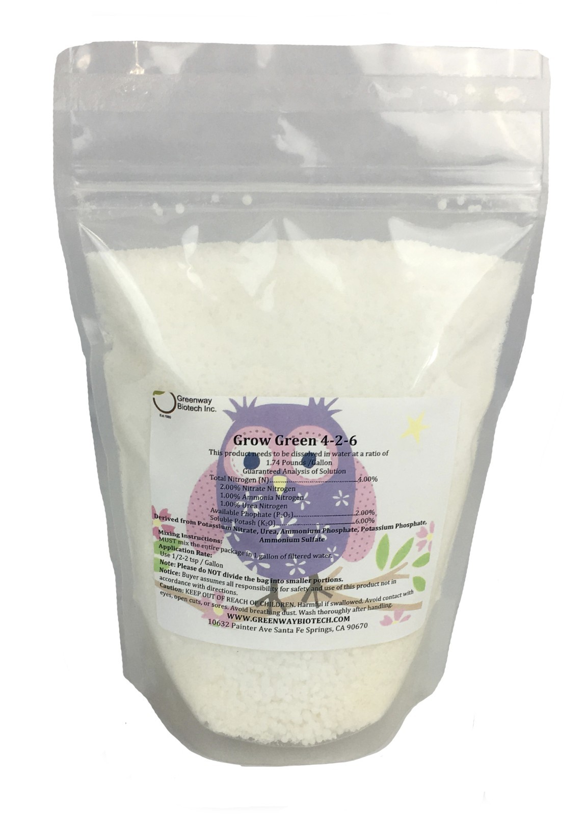 Grow Green 4-2-6 17.43 Pounds Makes 10 Gallons Hydroponics Grow Fertilizer