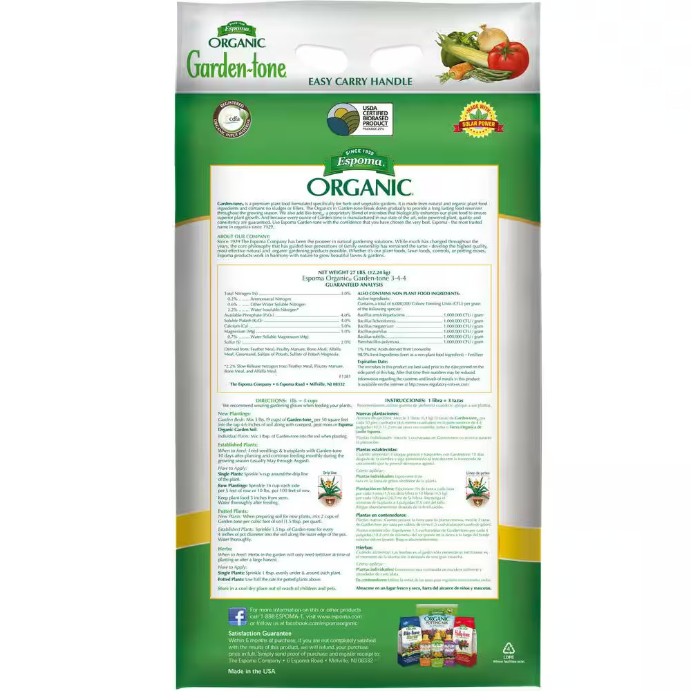 Garden Tone 27 Lb. Organic Herb and Vegetable Plant Food Fertilizer for Vegetabl