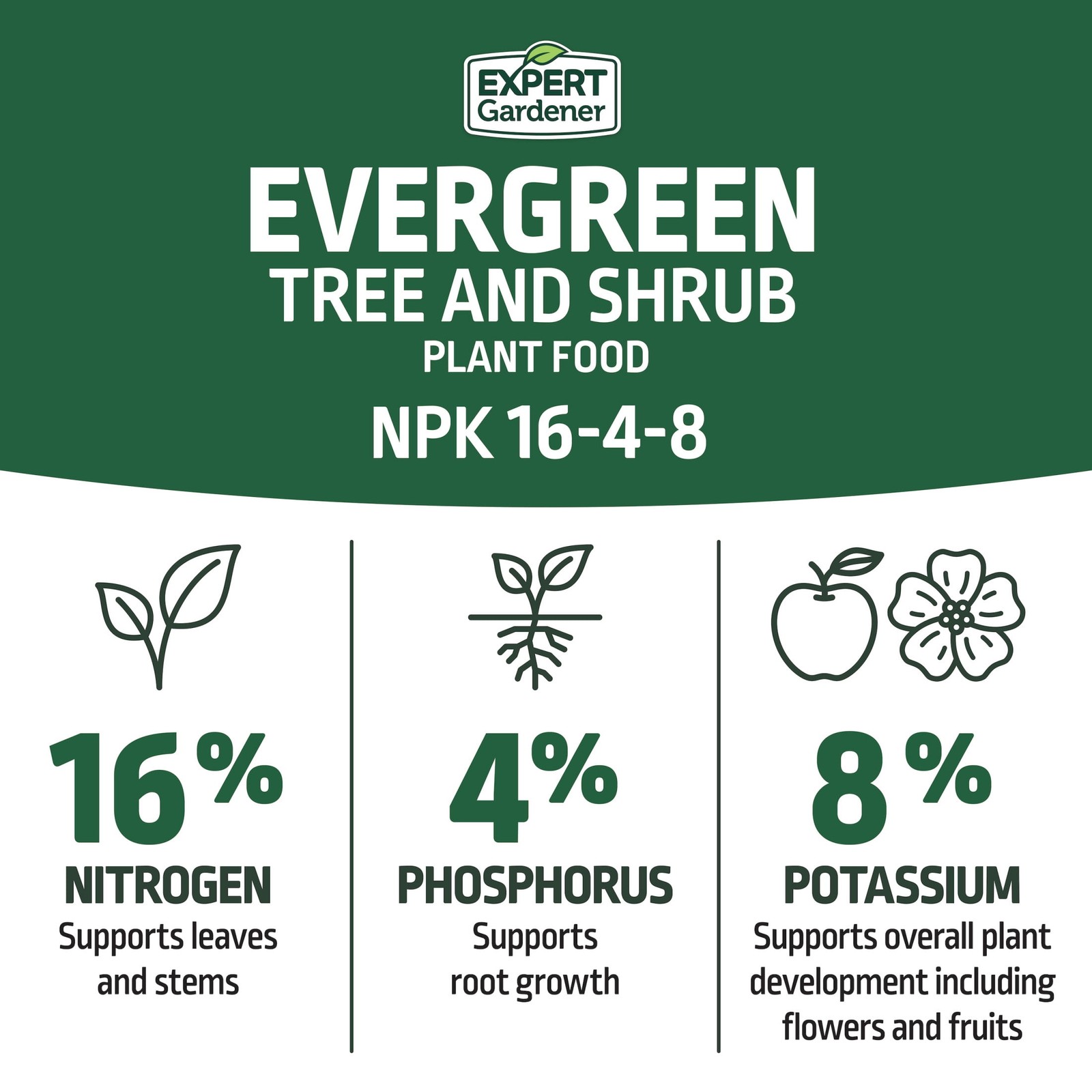 (2 packs) Evergreen tree and shrub fertilizer, 16-4-8 fertilizer, 4 lbs.