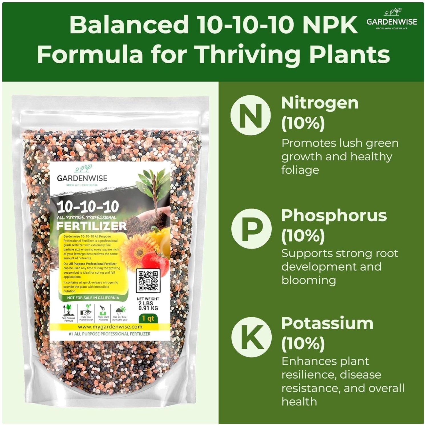 All-Purpose 10-10-10 Fertilizer for Indoor/Outdoor Plants