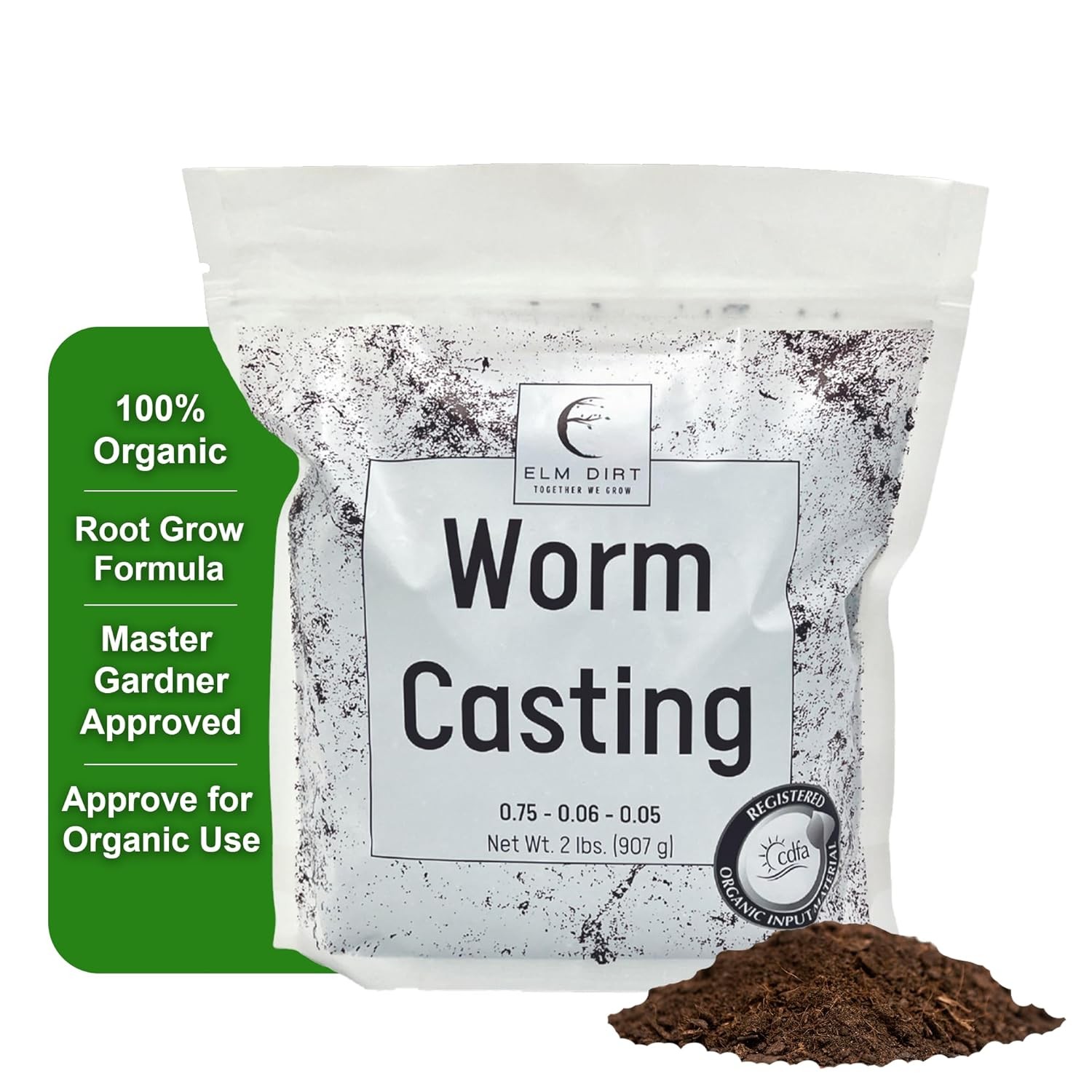Elm Dirt Organic Worm Castings Fertilizer – 100% Natural Plant Food for