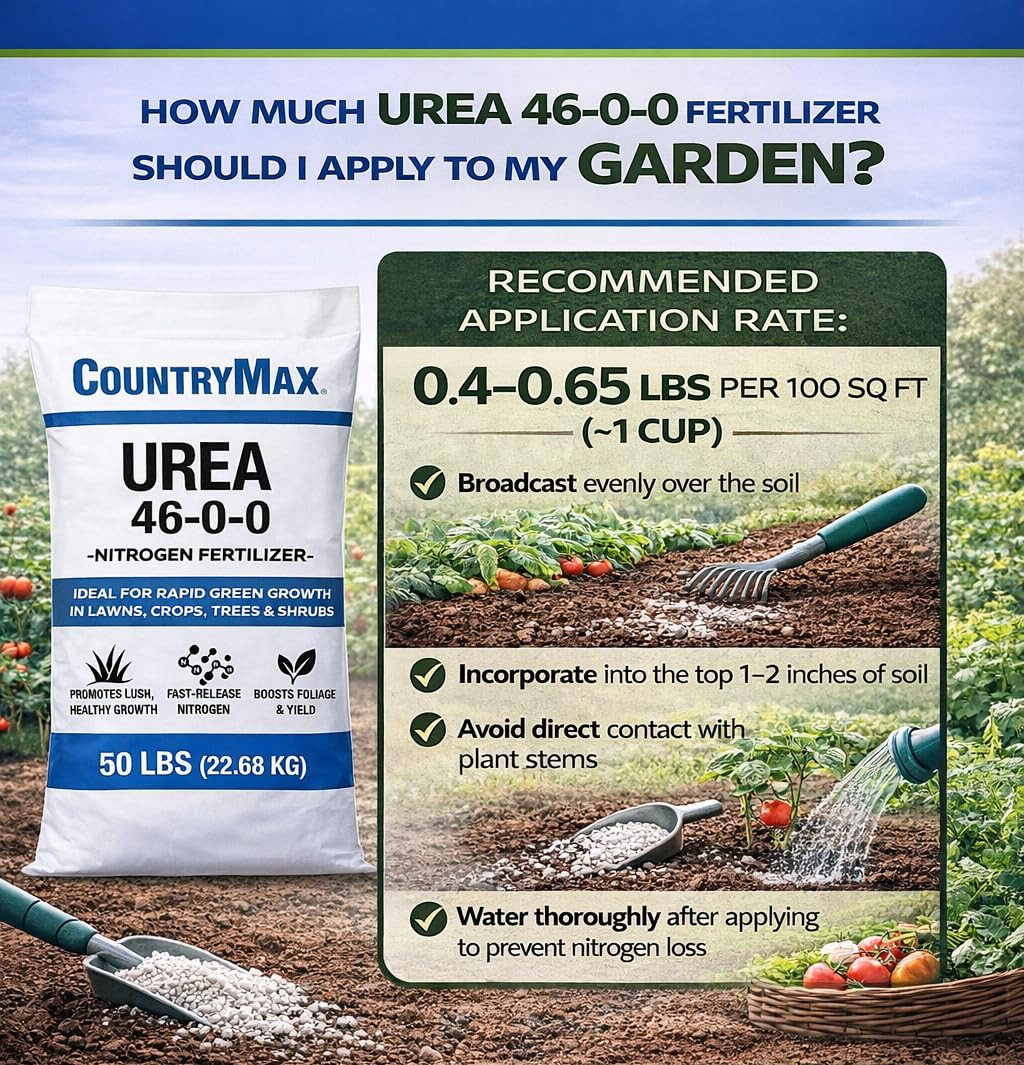 Urea Fertilizer 46-0-0, 10LB Bag – High Nitrogen Lawn Fertilizer for Fast Green-