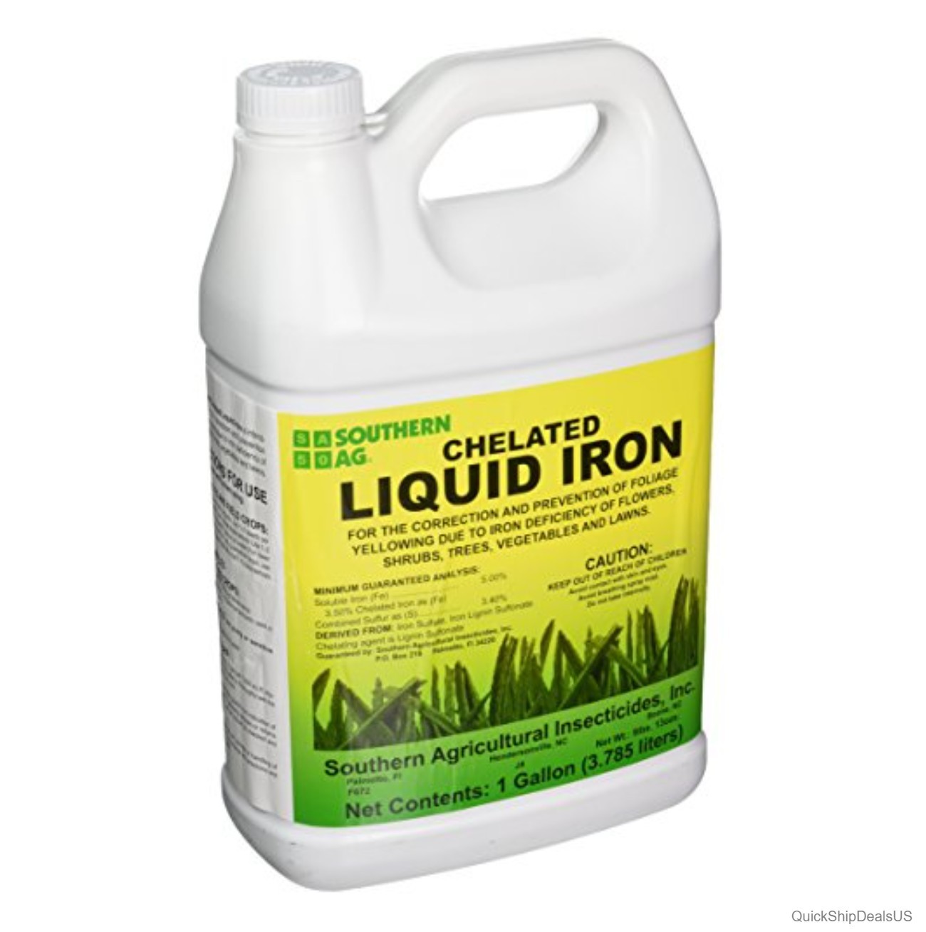 Liquid Iron Fertilizer 1 Gallon Chelated for Lawns Trees Shrubs Vegetables