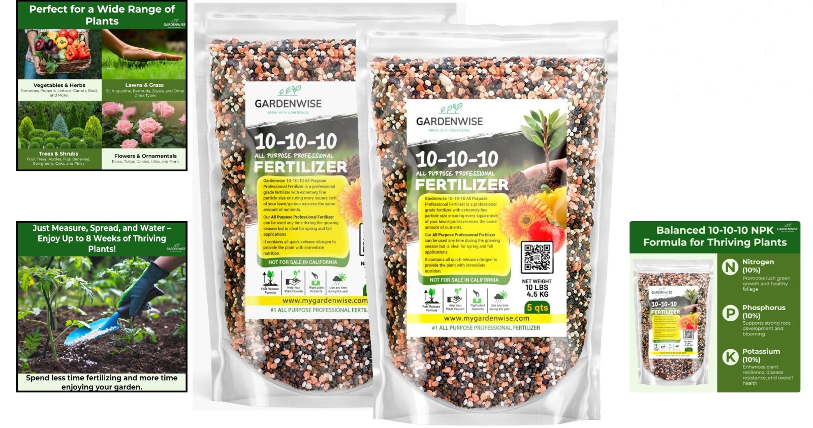 Sustained Nutrition 10-10-10 Fertilizer – Supports Vibrant Flower & Fruit Growth