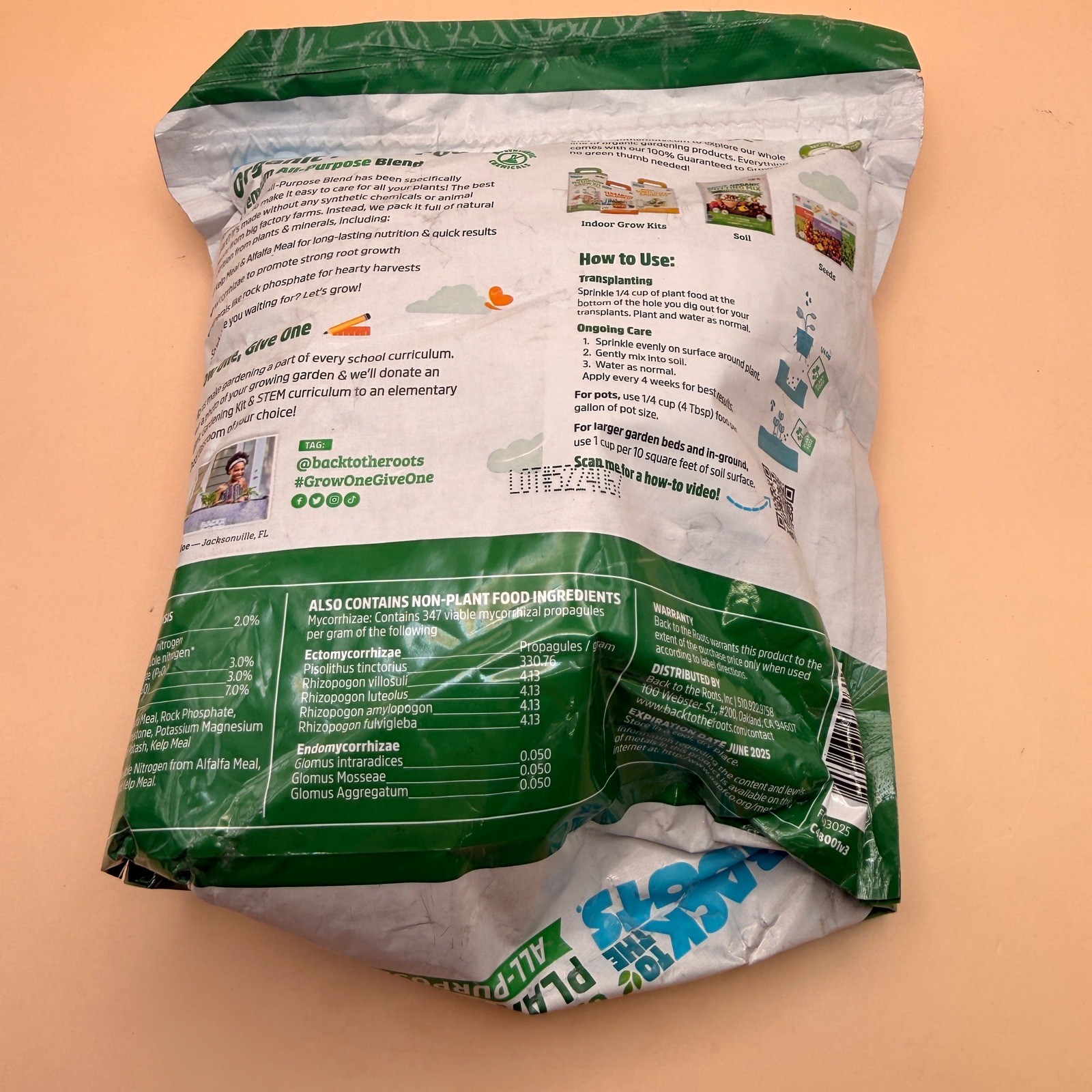 Back to The Roots All-Purpose Plant Food 1.5 lbs – Organic, Sustainably-Made