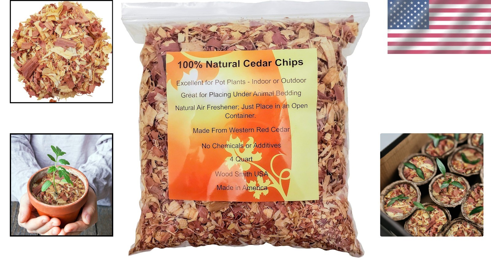 Hand Packed 8 Quart Cedar Shavings – Eco-Friendly Mulch for Indoor & Outdoor Use