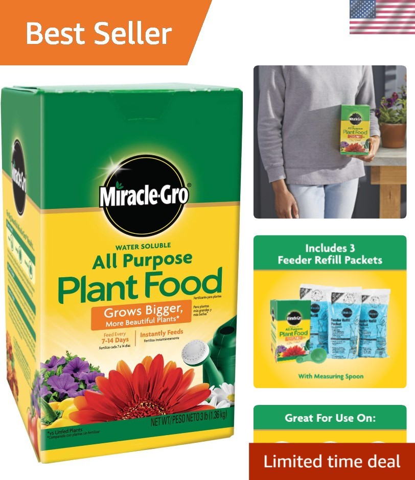 Miracle-Gro Water Soluble All Purpose Plant Food – 3 lbs for Lush Gardens