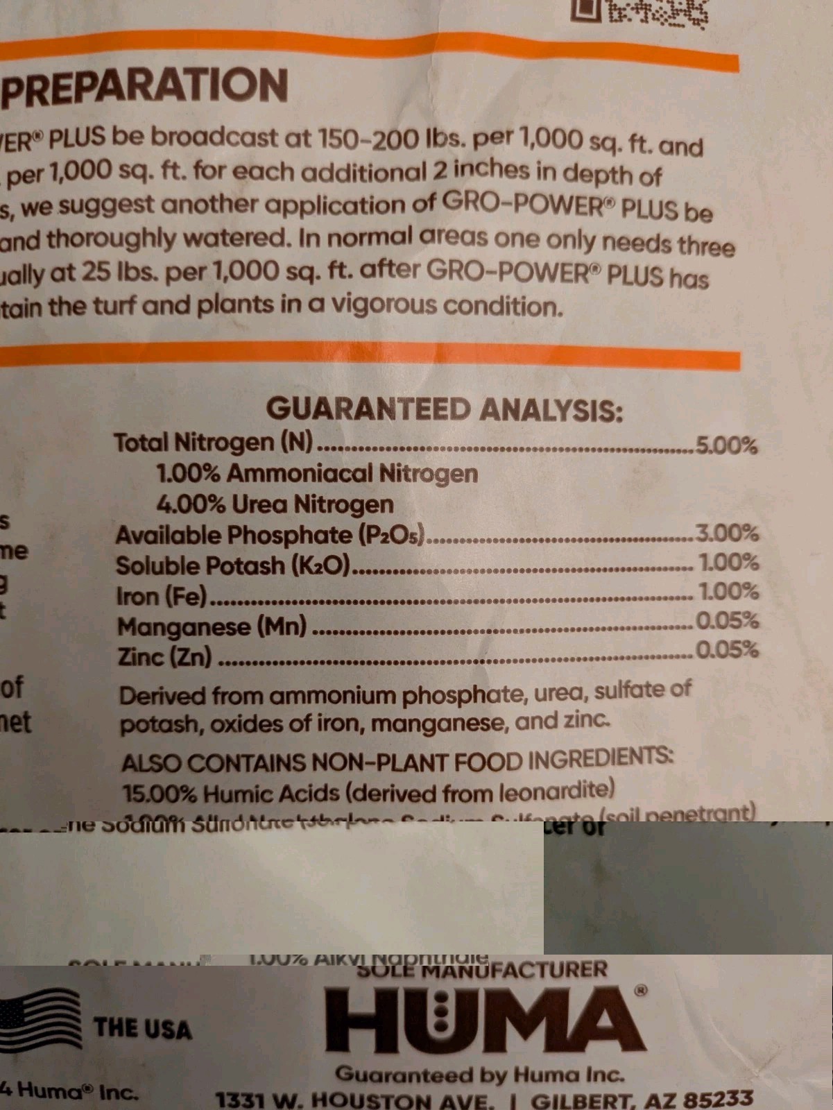 Gro-Power Plus 5-3-1 All Purpose Fertilizer 20 lb Bag w/ Humic Acids Soil Penetr