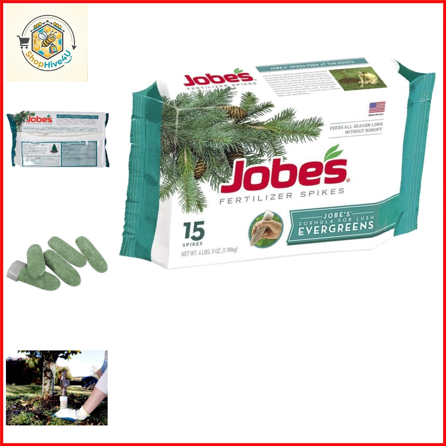 01661 Evergreen Fertilizer Spikes, 15, Brown – 1 Pack, 1661161220-n