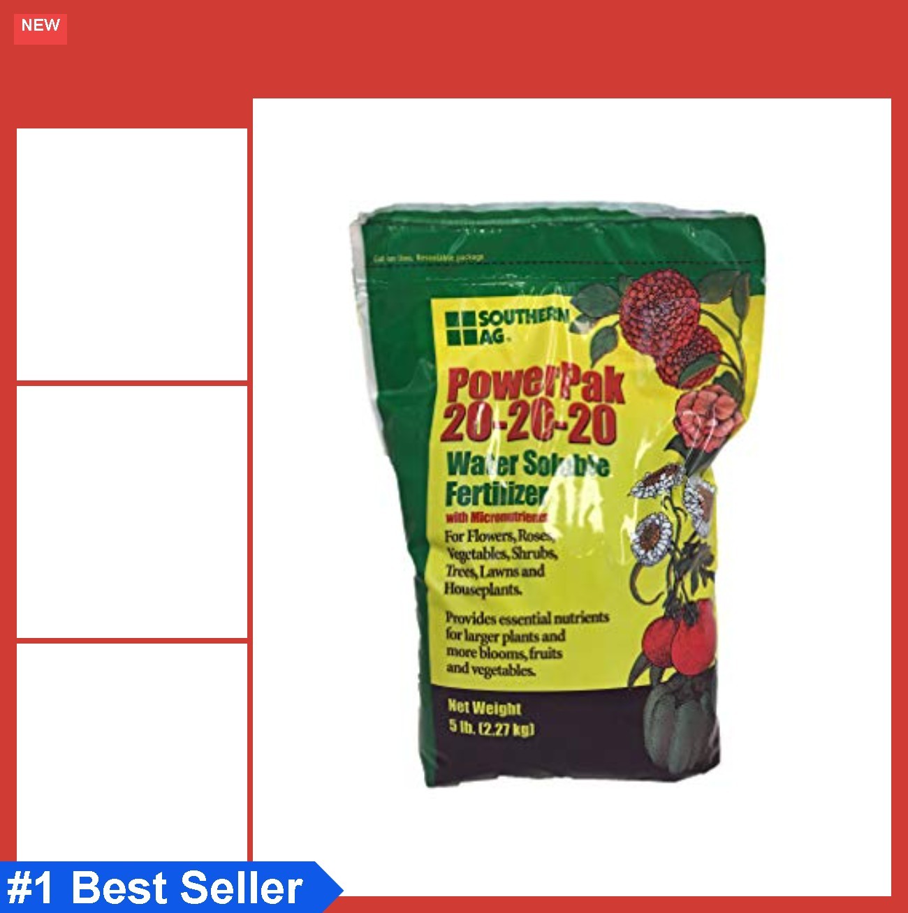 Water Soluble Fertilizer 5 LB 20-20-20 with Micronutrients for Flowers