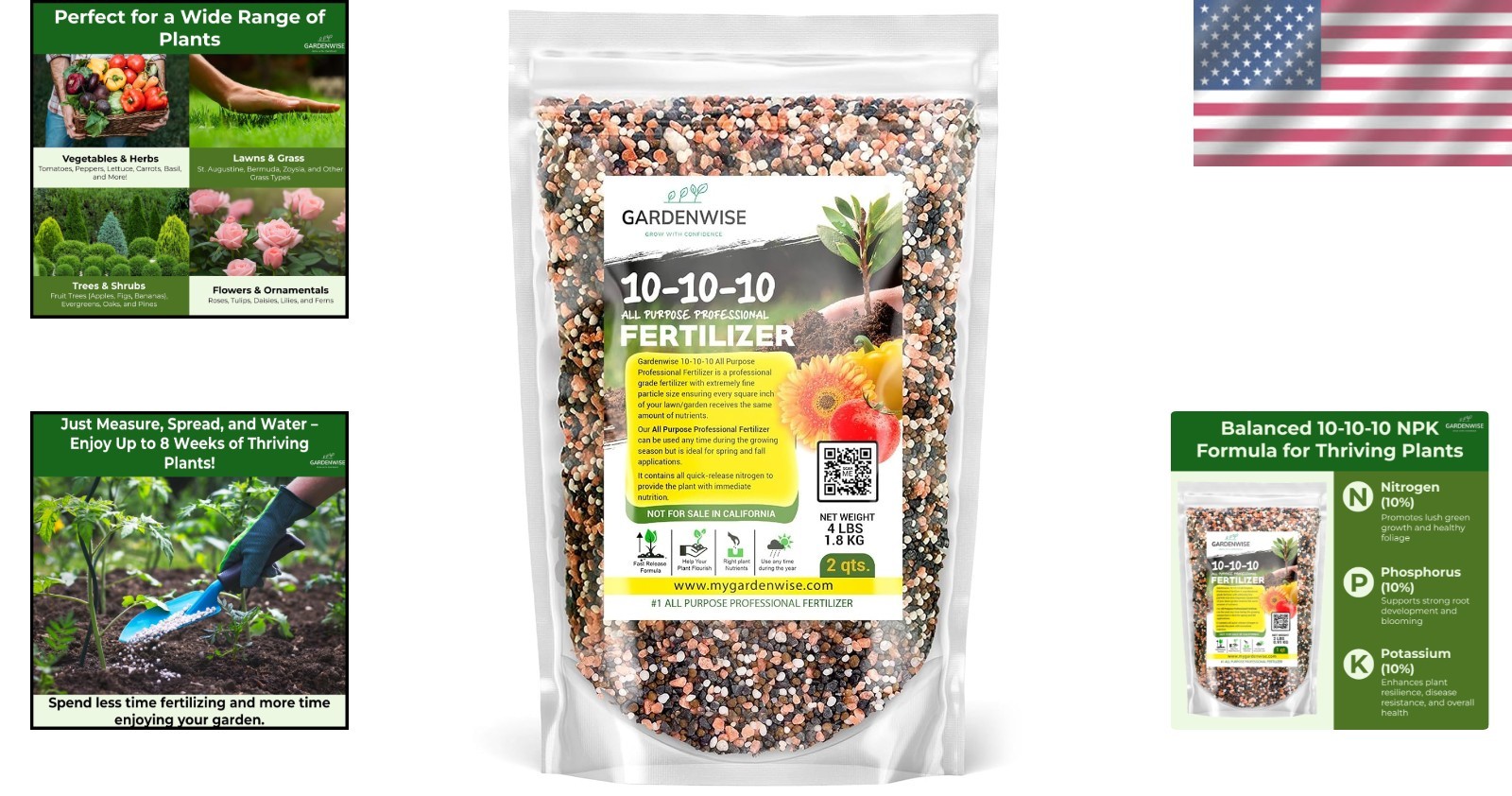 10-10-10 Slow Release Fertilizer – All Purpose Granules for Thriving Gardens