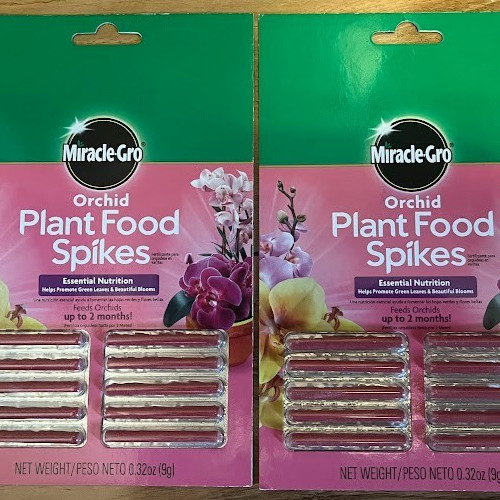 LOT OF 2 Miracle-Gro 1003661 Orchid Plant Food Spikes 10 spikes per pack