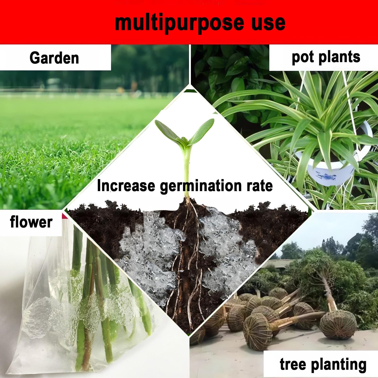 WaterStoring Crystals for Plants Prevent Over/Underwatering, 5 Pounds