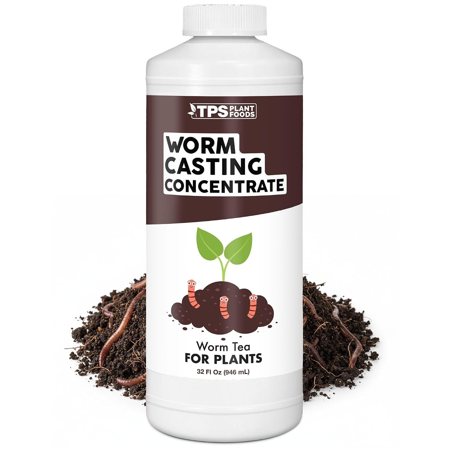 Worm Casting Tea Liquid Microbial Supplement 32oz Living Soil Amendments