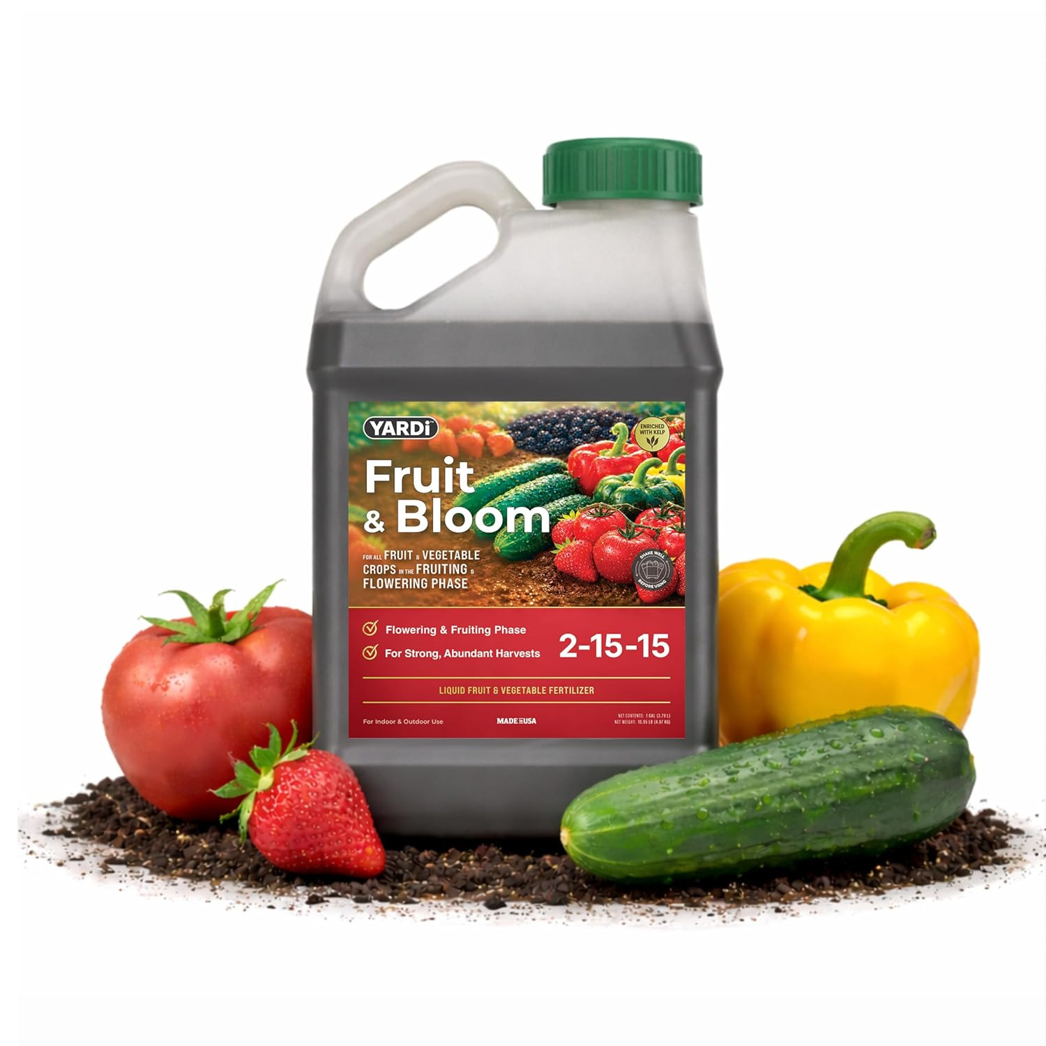 Fruit & Bloom Plant Food 1 Gallon Outdoor Fertilizer NPK 2-15-15 | Boost Vibrant
