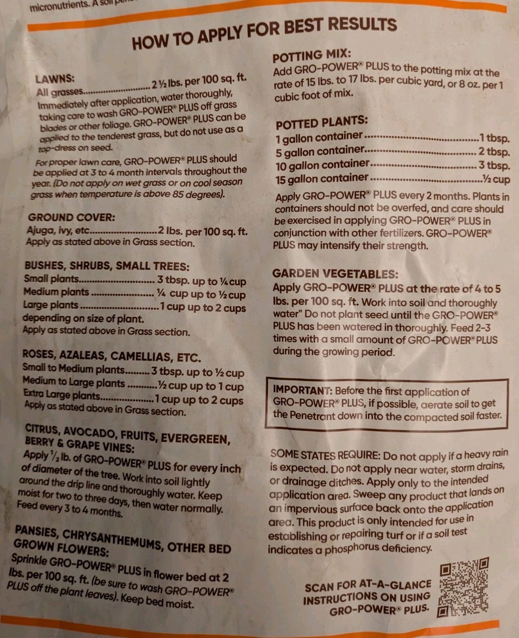 Gro-Power Plus 5-3-1 All Purpose Fertilizer 20 lb Bag w/ Humic Acids Soil Penetr