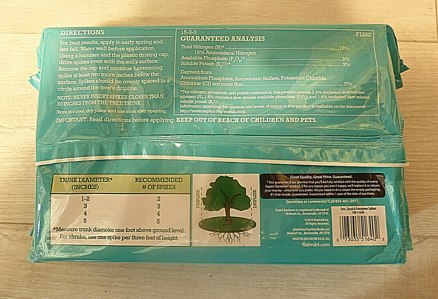 Expert Gardener Tree shrub & Evergreen Spikes 15 pack 3 lbs 12 oz Sealed