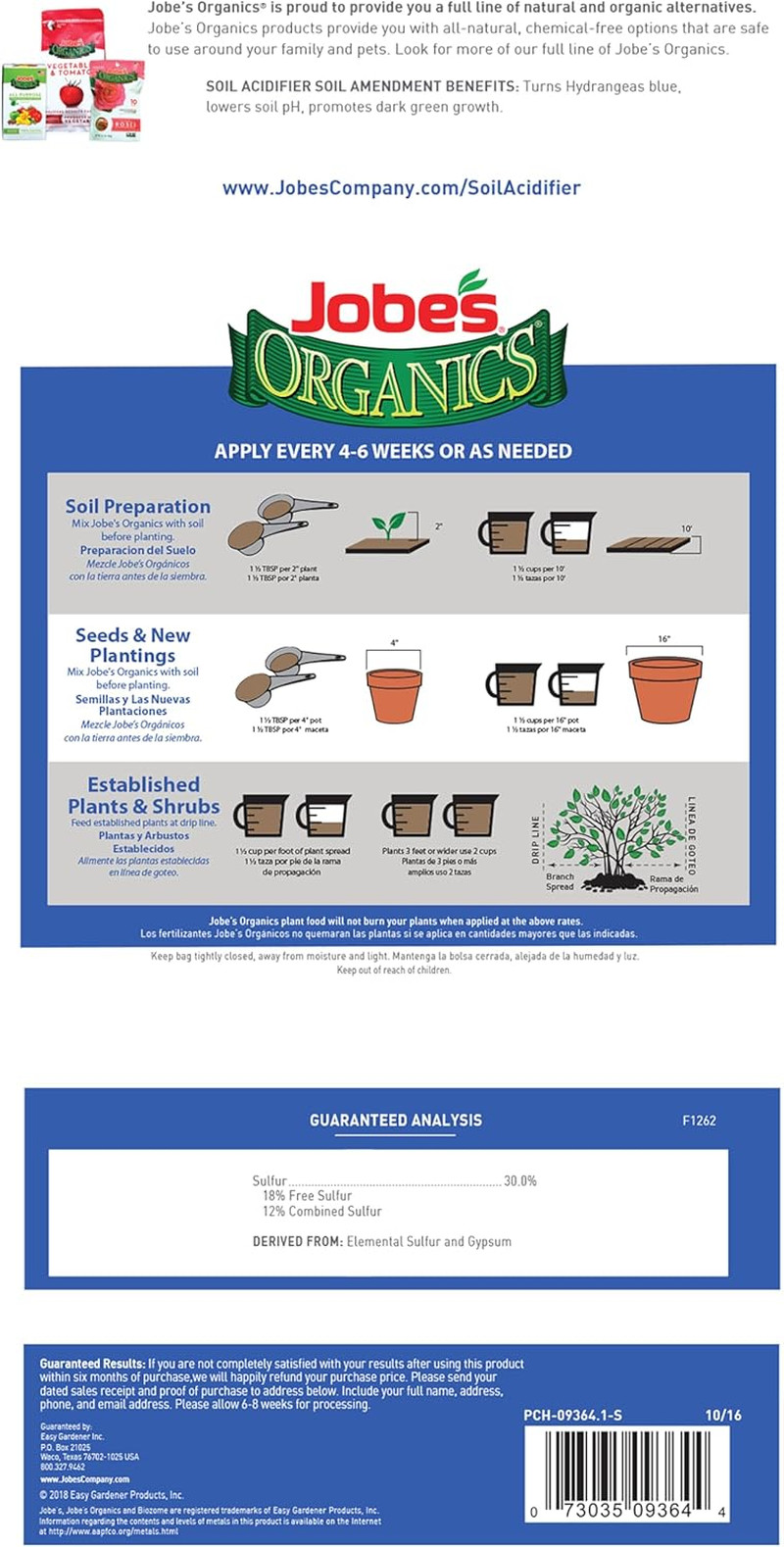 Jobe’s Organics Granular Soil Amendment, Organic Soil Acidifier for Blueberry an