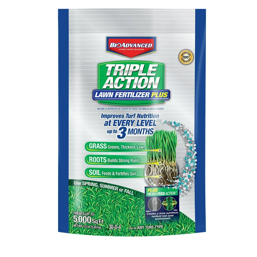 BIOADVANCED TRIPLE ACTION LAWN FERTILIZER PLUS 12 lbs (5,000 sq ft)