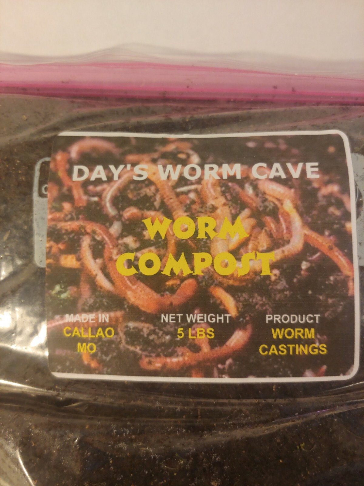 Day’s Worm Compost – 5 LBs – 100% Worm Castings Natures Best In Resealable Bag