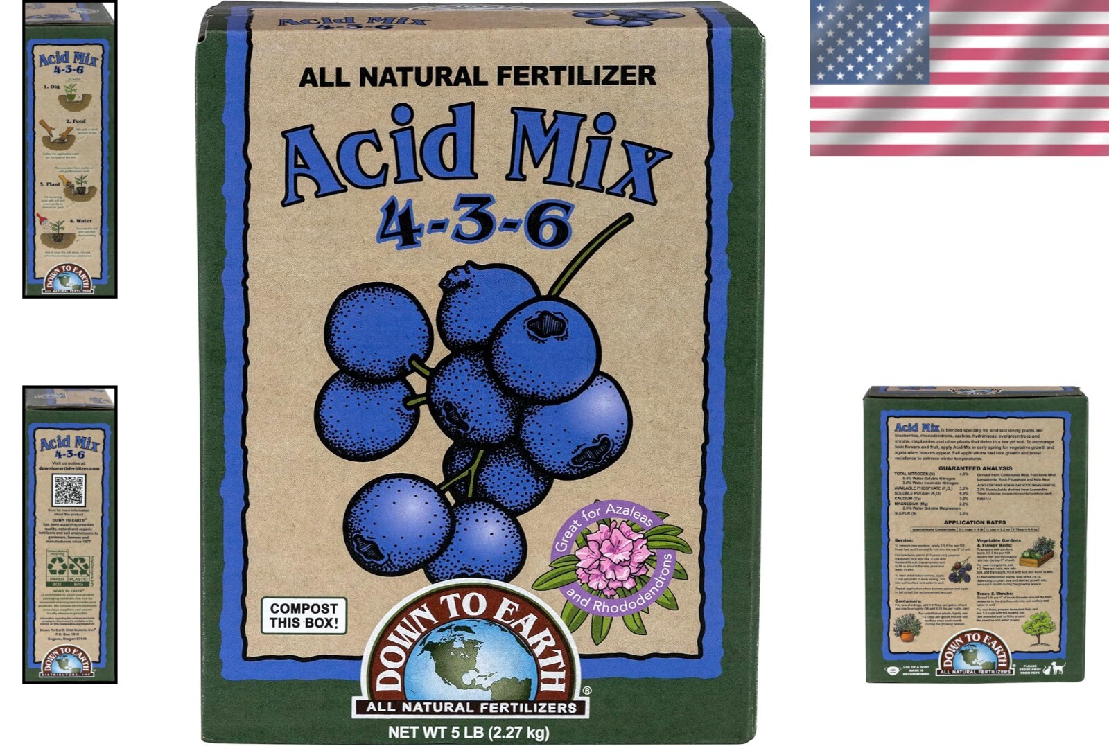 Organic Slow-Release Acid Mix Fertilizer 4-3-6 for Rhododendrons & More