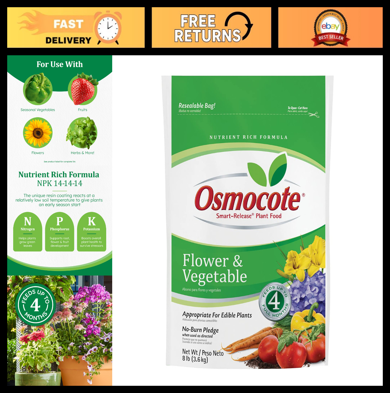 8 lb Continuous Release Plant Fertilizer for Flowers & Vegetables – Smart-Releas