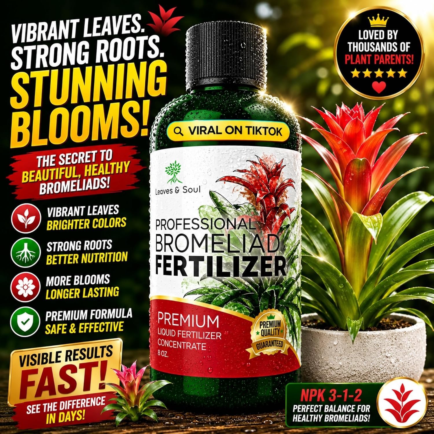Bromeliad Fertilizer Liquid 3-1-2 Concentrate 8 oz