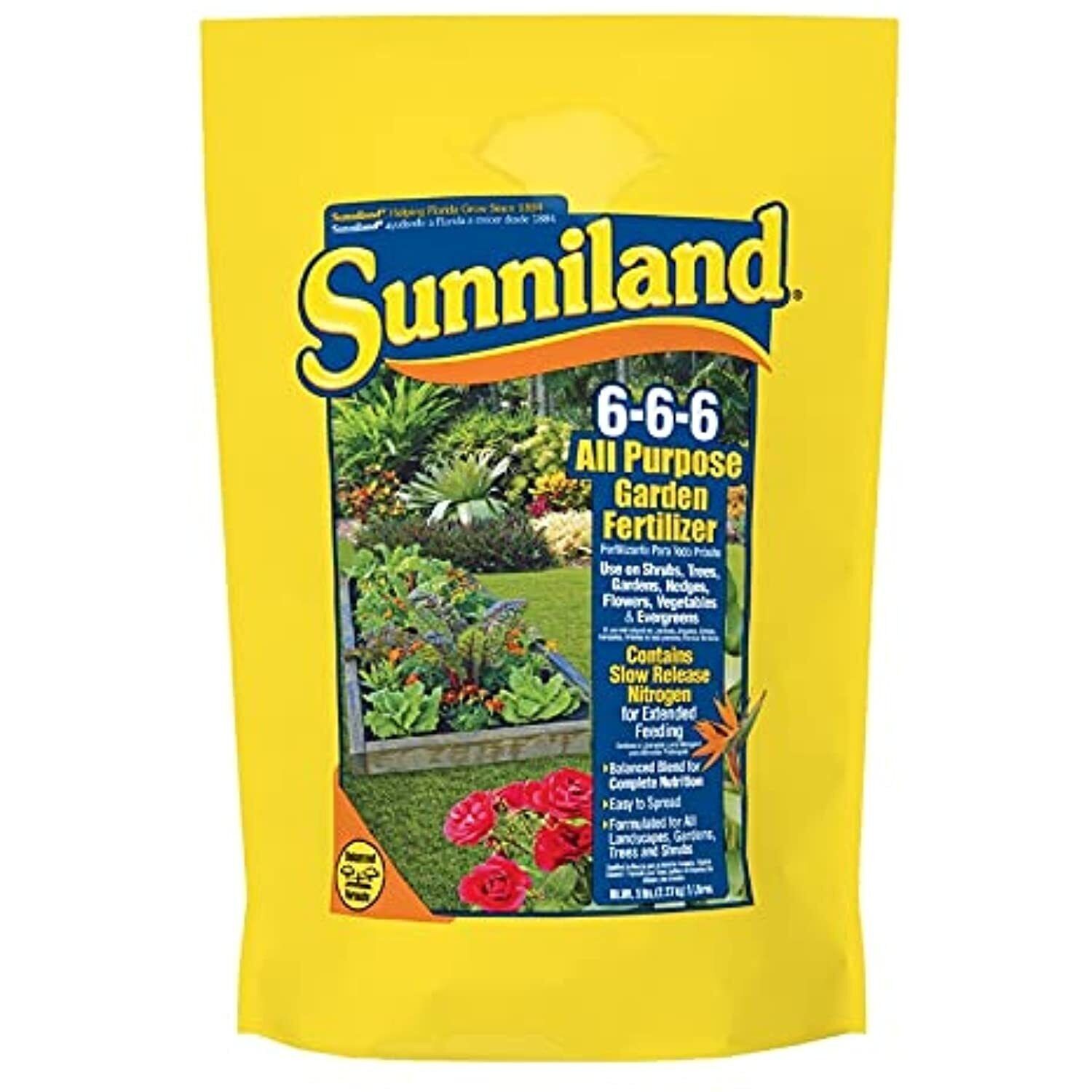 Sunniland All Purpose Lawn & Garden Fertilizer 6-6-6 – 10 lb Balanced Plant Food