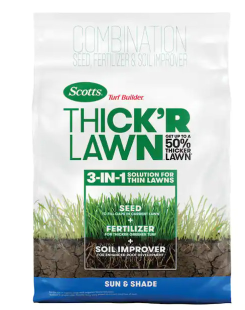 Turf Builder Thick’R Lawn Sun and Shade 12 lbs. Grass Seed, Fertilizer and Soil