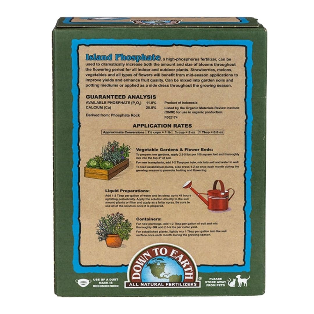 Down to Earth Organic Island Phosphate Fertilizer 0-11-0, 5lb