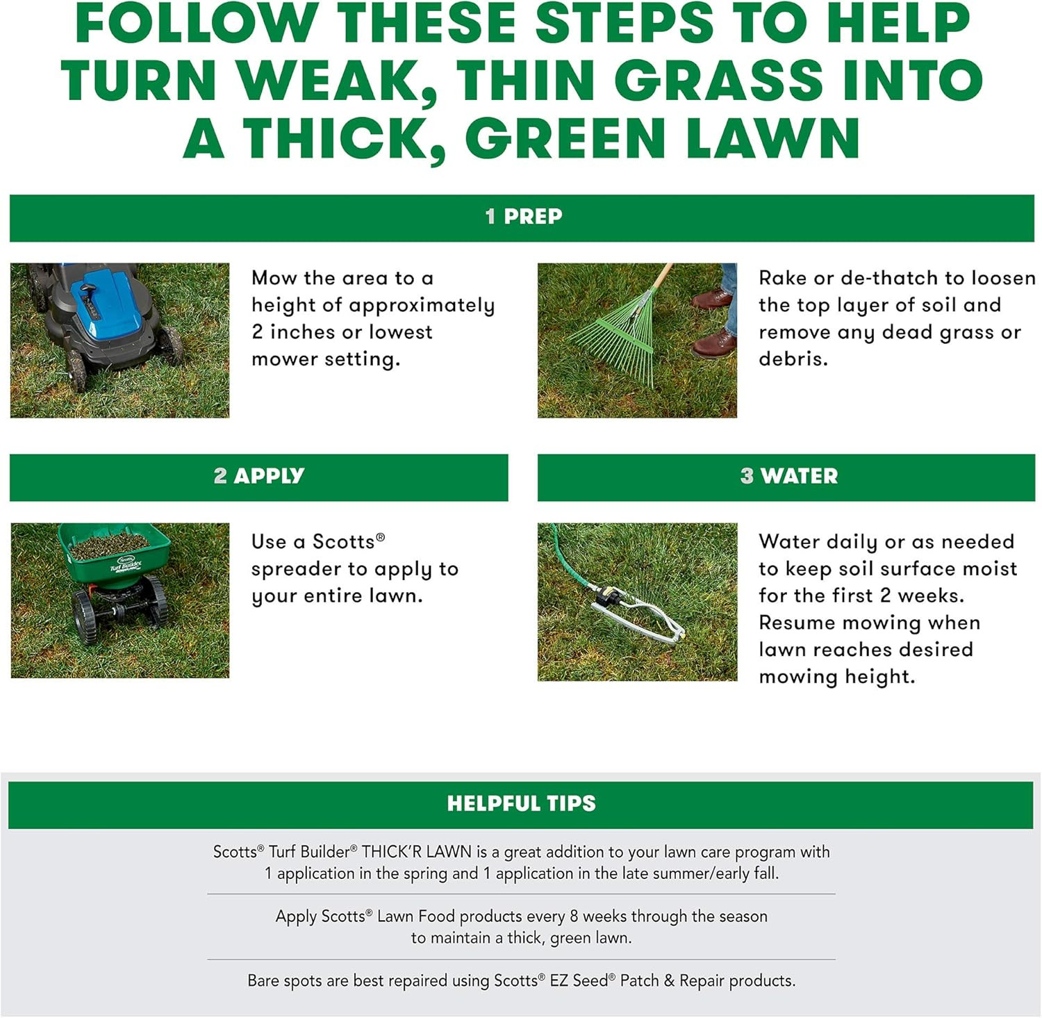 Scotts Turf Builder Thick’R Lawn Tall Fescue Mix, 40 Lbs. | Combination Grass Se
