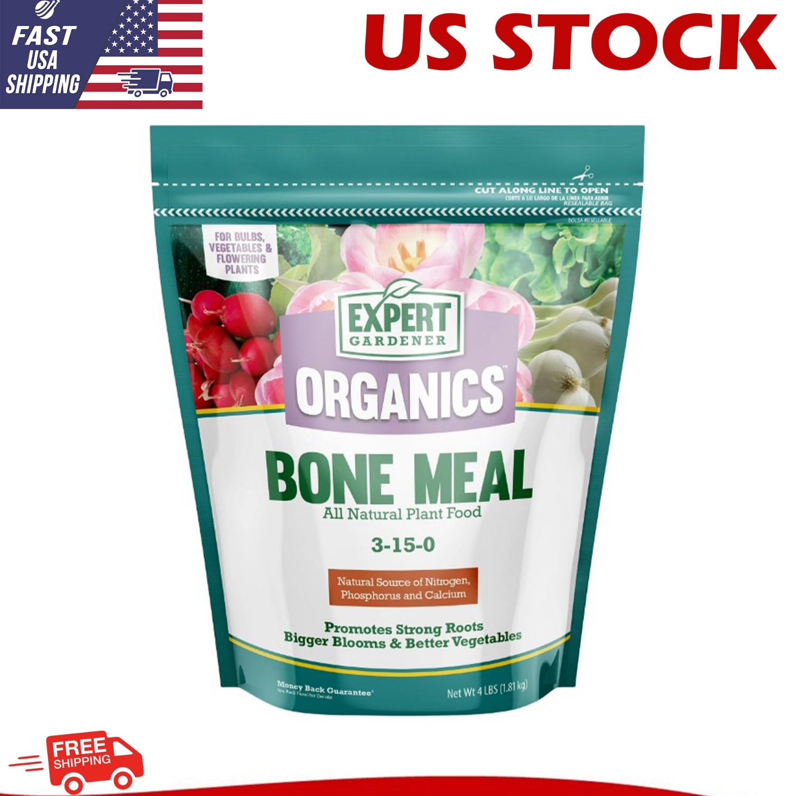 Bone Meal Plant Food, 3-15-0 Fertilizer, 4 lb. Contains No Additives Or Fillers.