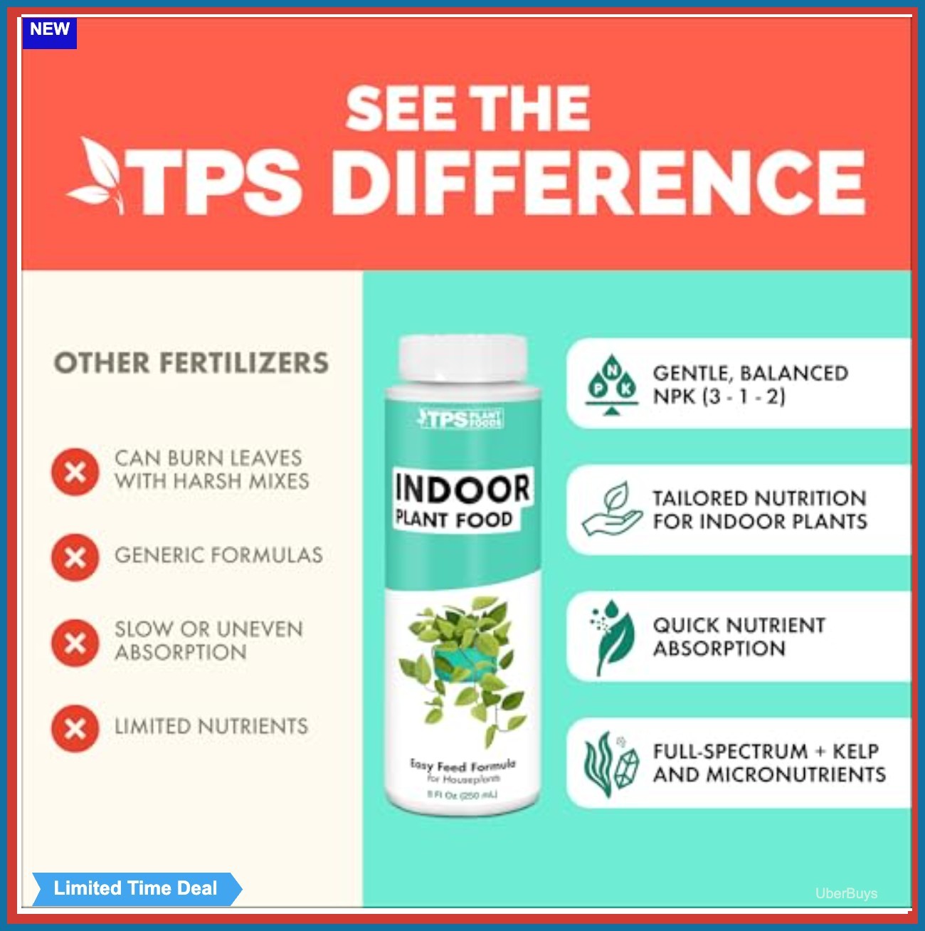 Liquid Indoor Houseplant Fertilizer 8oz Plant Food Foliage Strong Roots New