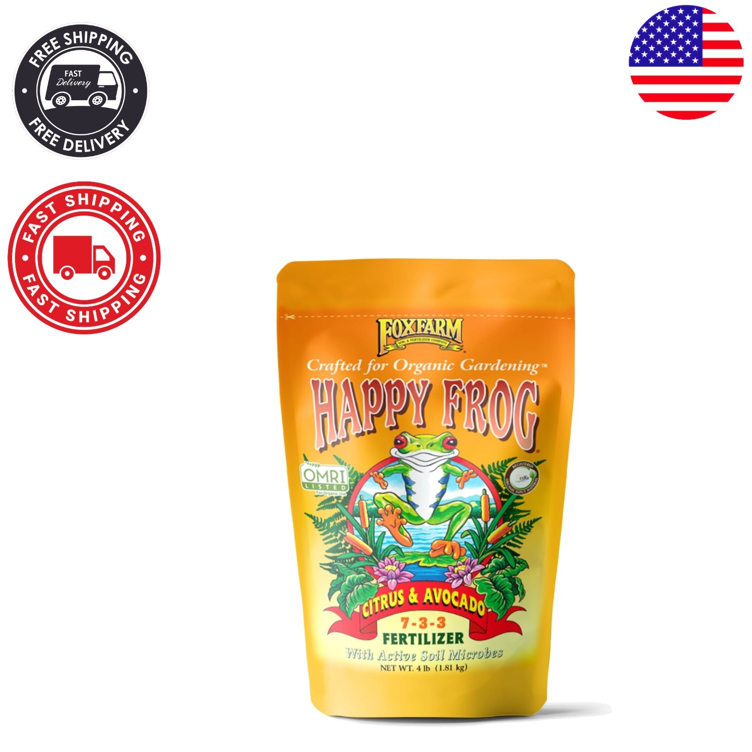 Happy Frog Organic Citrus & Avocado Fertilizer 4 lb – OMRI Listed Granules