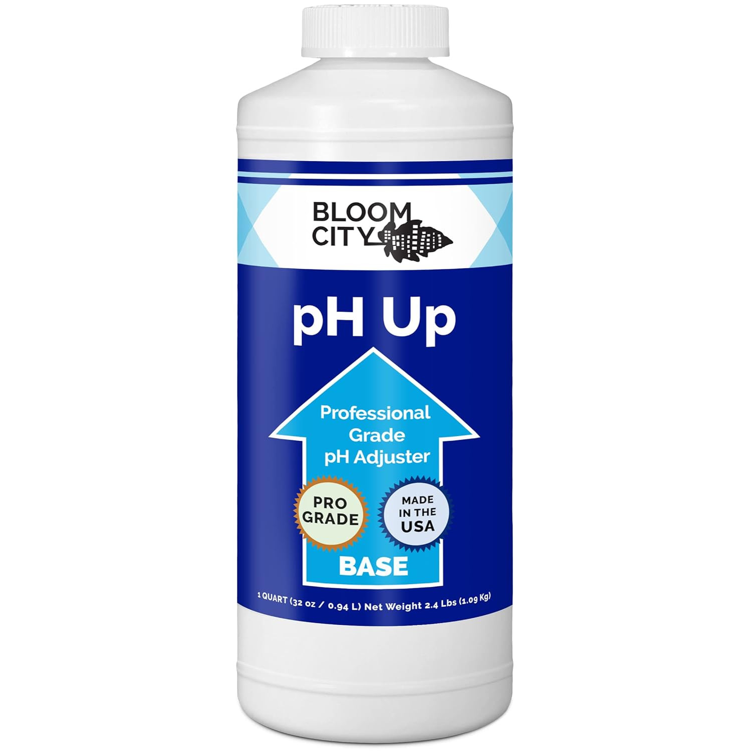Bloom City pH Up Adjuster Liquid Fertilizer, Made in USA, Professional Grade