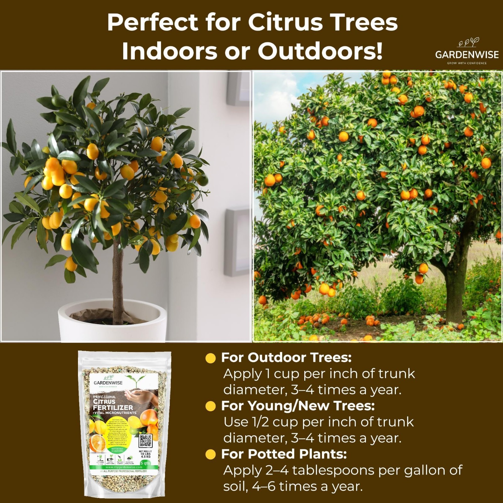 Citrus Fertilizer with Micronutrients – Balanced NPK for Indoor & Outdoor Plants
