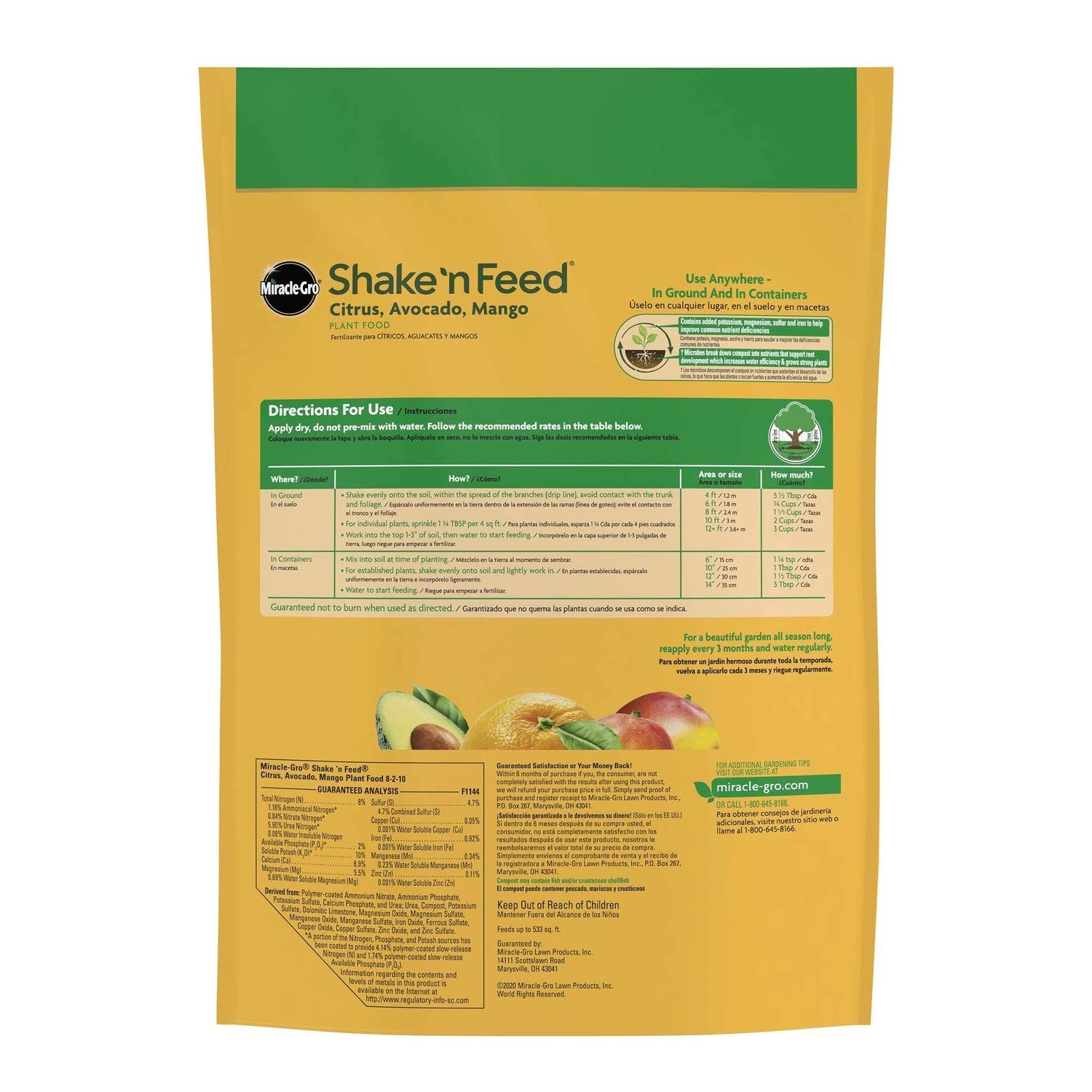 Miracle-Gro Shake ‘N Feed Citrus, Avocado, Mango Plant Food – Fertilizer