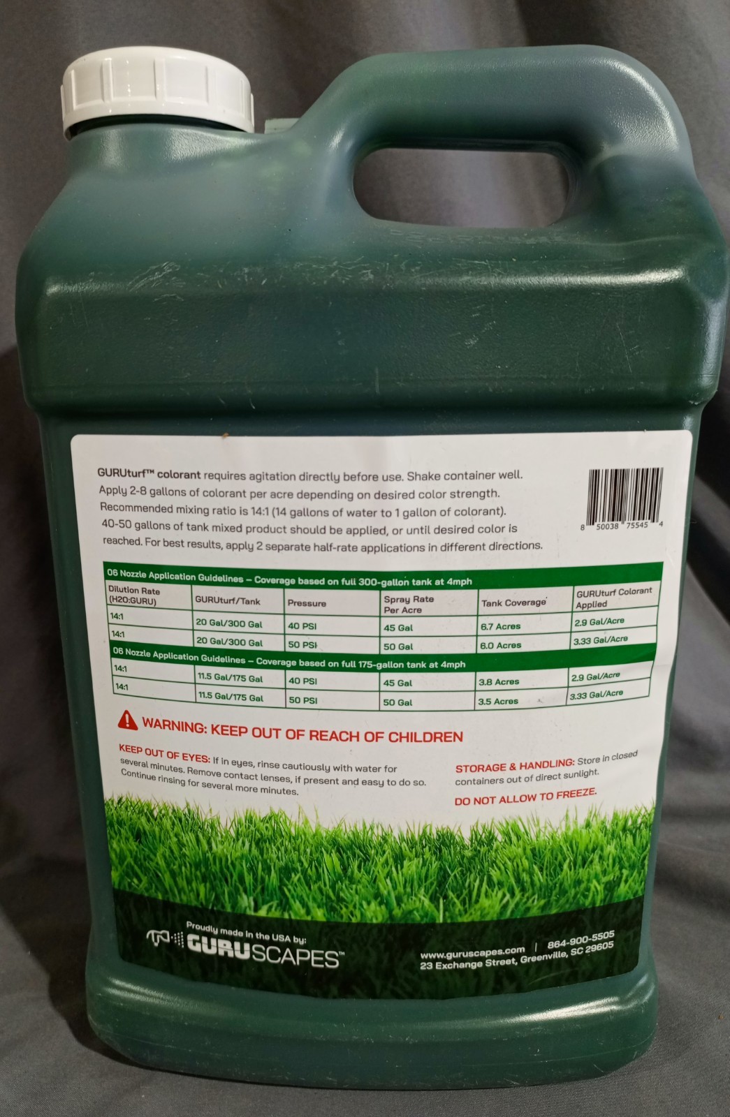 Guruturf Pine Green Premium Turf Colorant 2.5 Gallon ( No Seal)