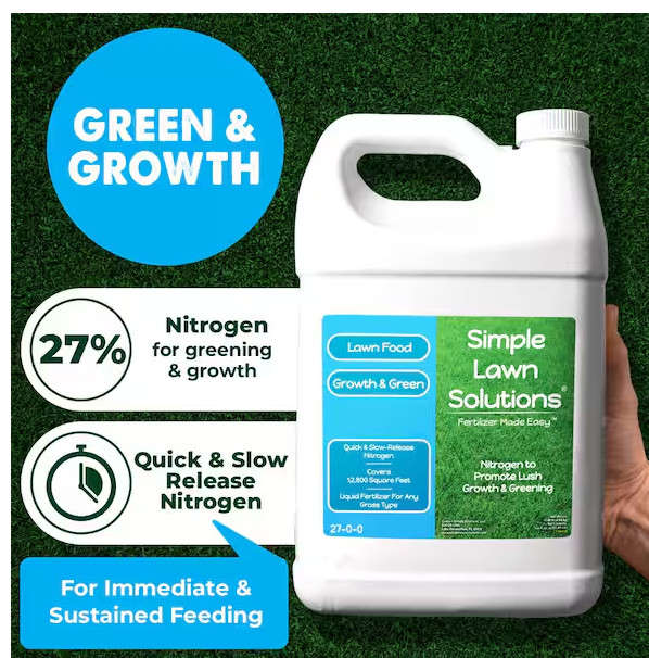 Lawn Food 128 oz. Liquid Lawn Fertilizer Growth and Green 27-0-0 12,800 sq. ft.