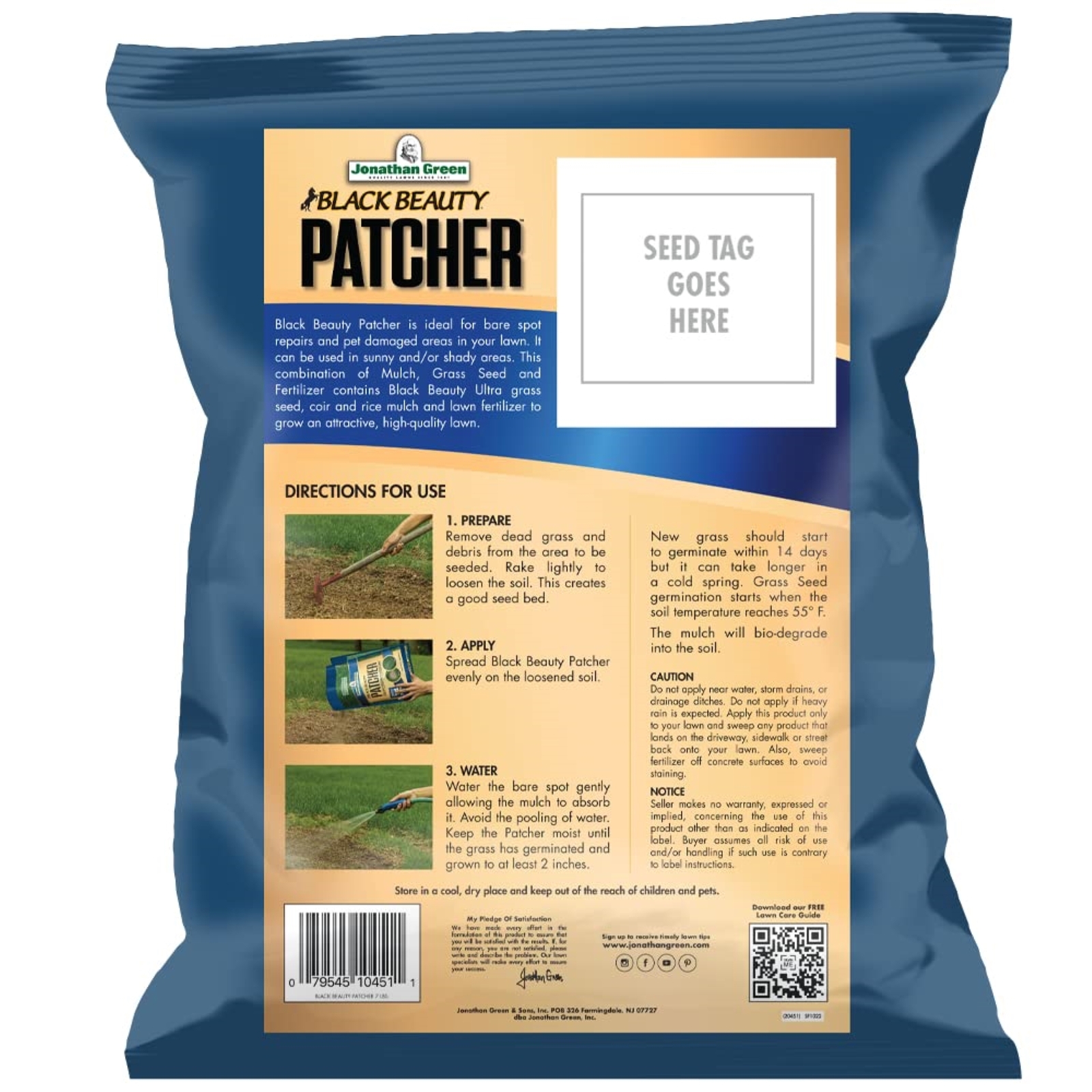 Jonathan Green Black Beauty Patcher – Mulch, Seed, & Fertilizer, 300 sq ft