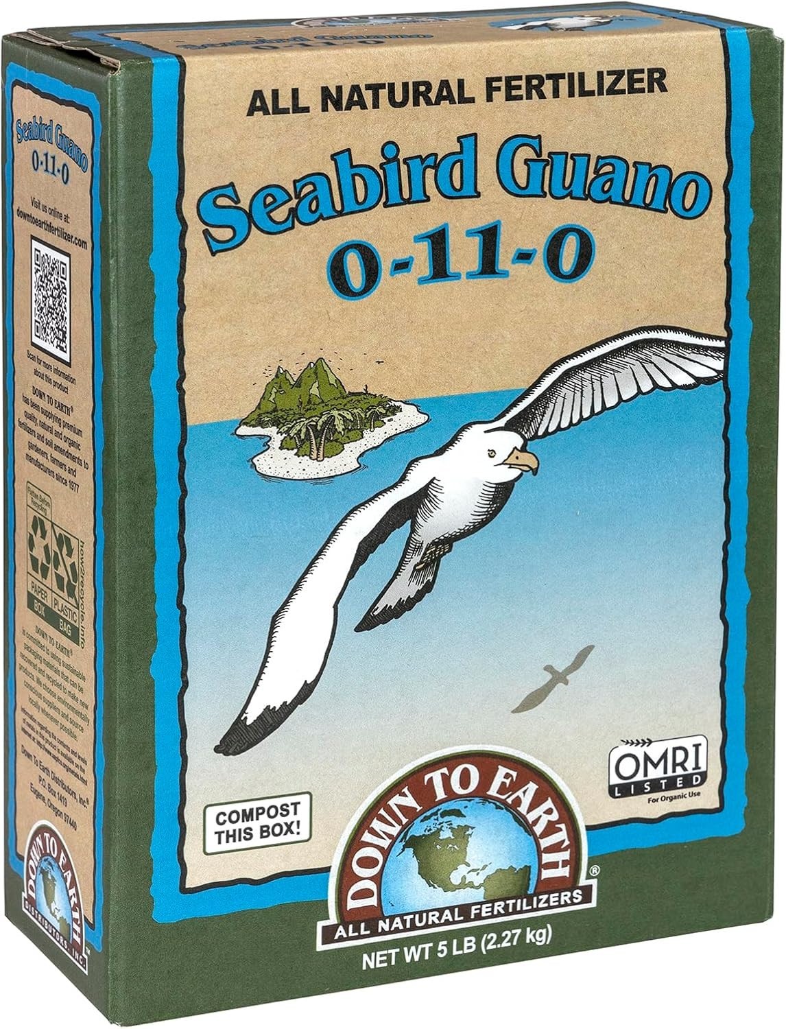 All Natural 5 lb Seabird Guano Fertilizer – Boosts Blooms & Soil Health