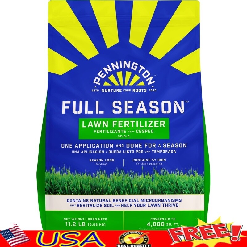 Full Season Lawn Food Fertilizer 32-0-5 Slow Release 11.2 Lb Covers 4000 Sq Ft