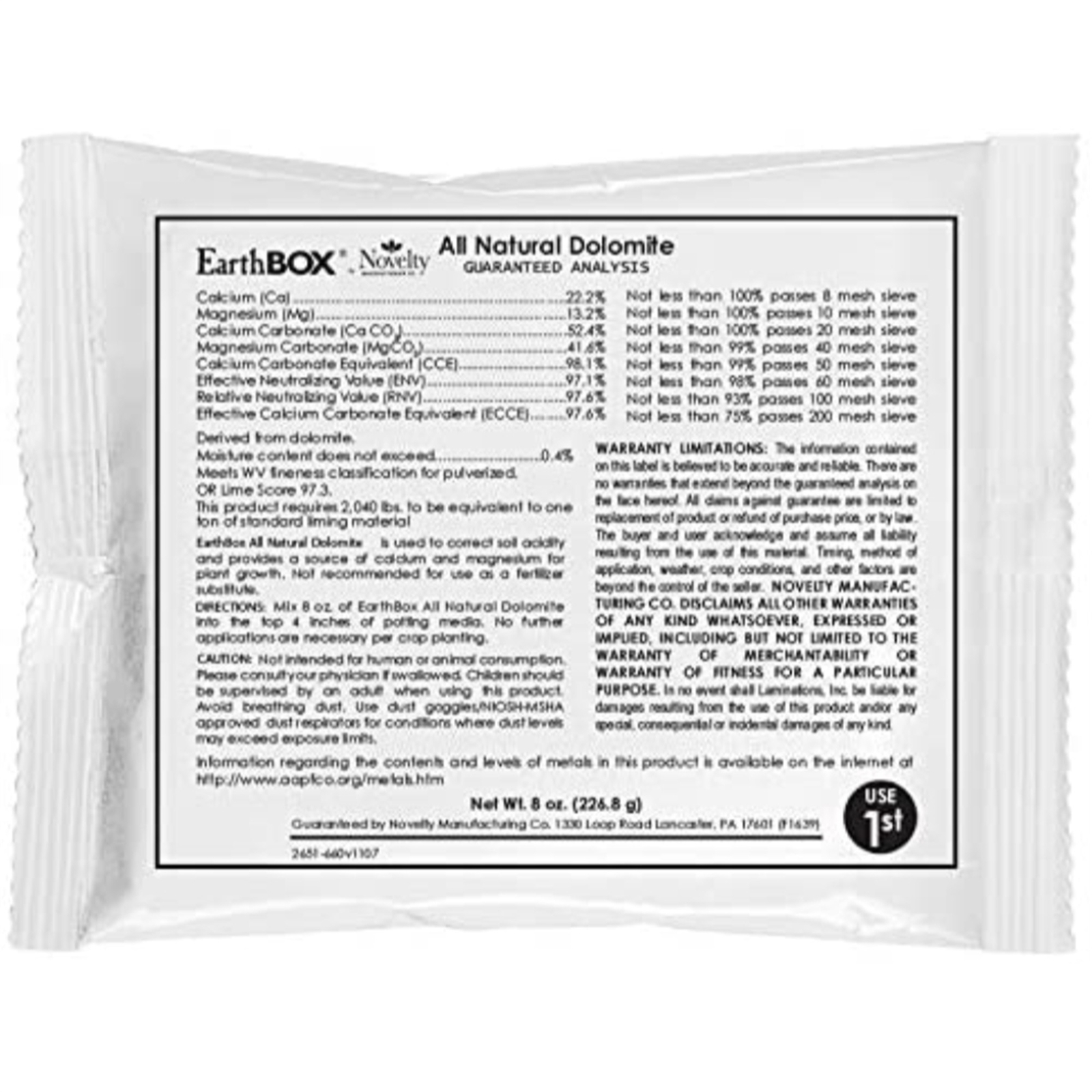 Novelty EarthBox 81103 Junior Replant Kit, Fertilizer Pack, Natural (Pack of 1)