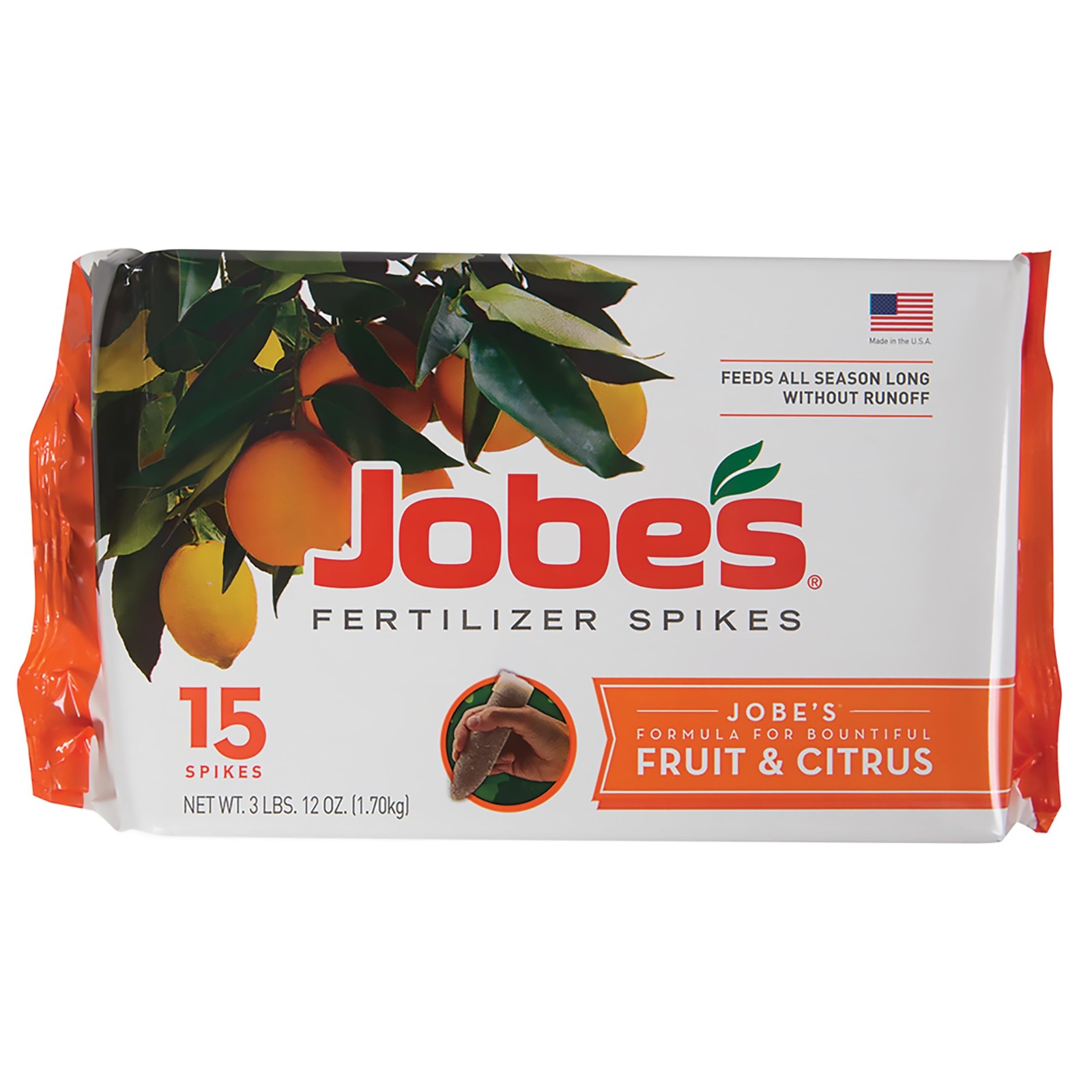 Jobe’s Garden Fertilizer Spikes, Easy Plant Care Slow Release 15 Count, Brown