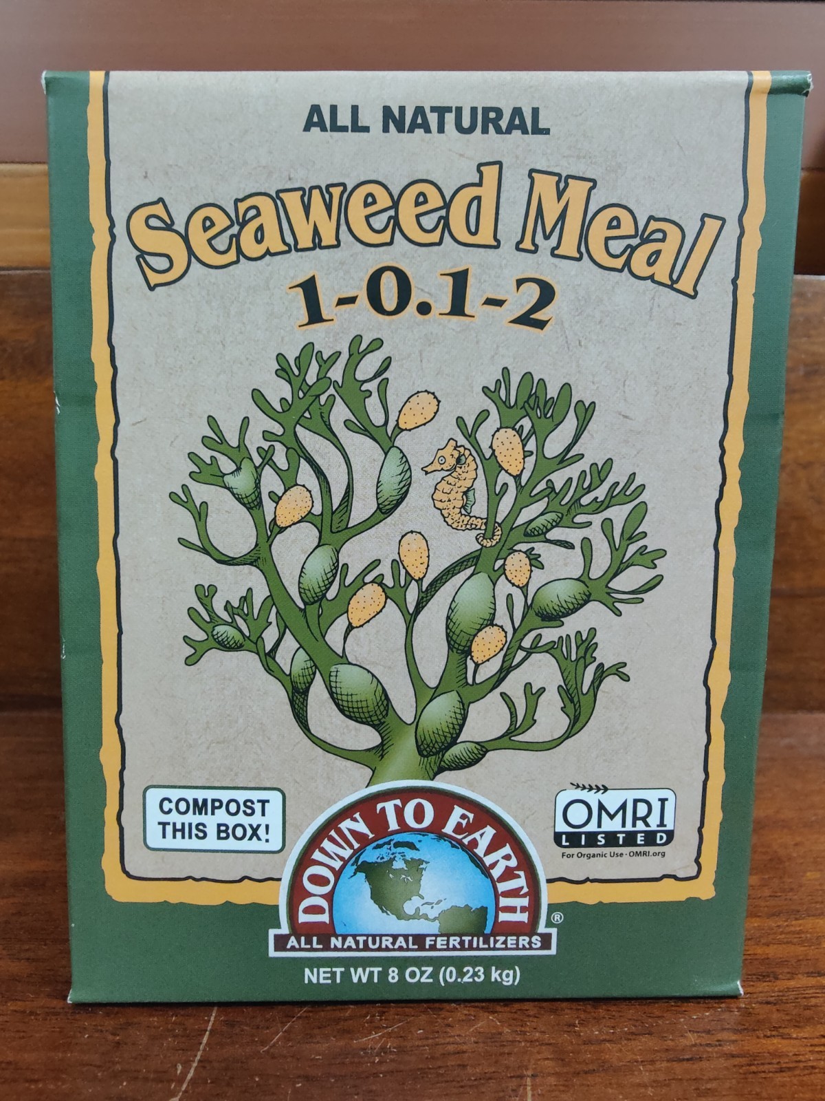 Down To Earth Seaweed Meal Organic Fertilizer. 1-0.1-2 8oz (.23kg). Small Box